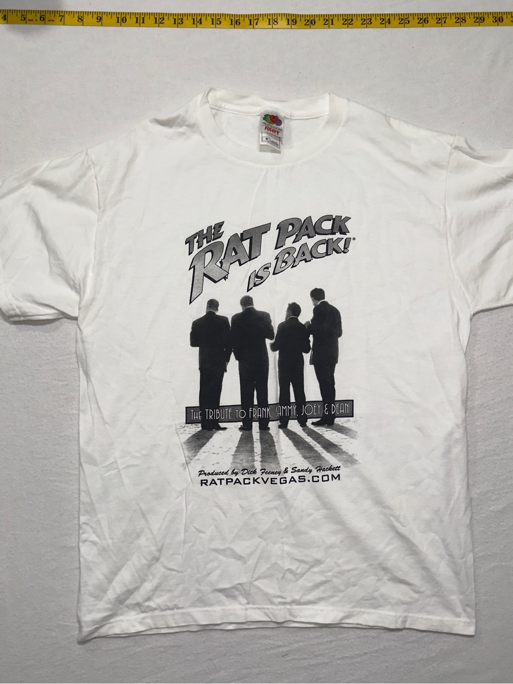 Fruit of the Loom White Graphic 'The Rat Pack Is Back' Tee